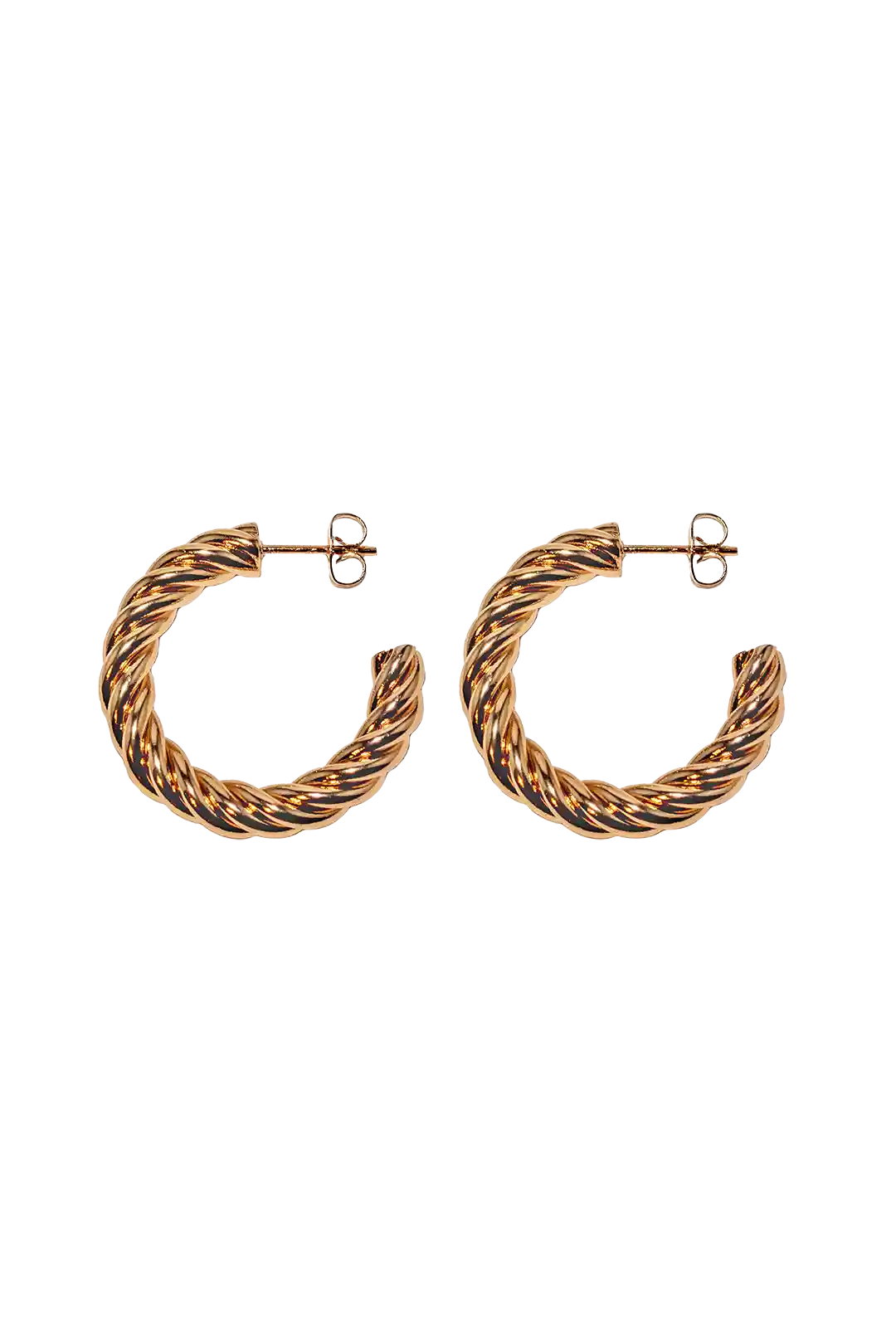 Golden croissant stud hoops