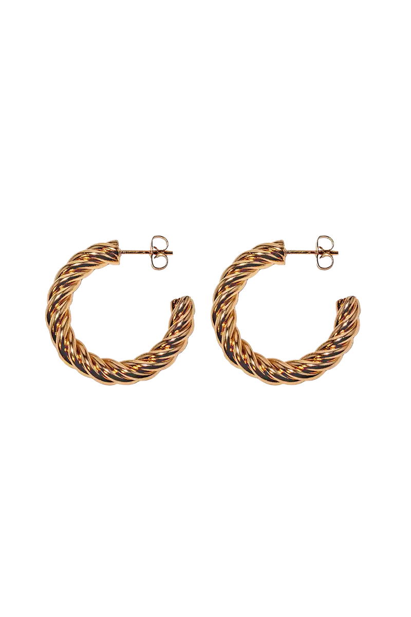 Golden croissant stud hoops