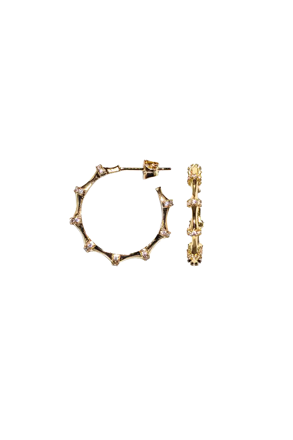 Golden vintage stones hoops