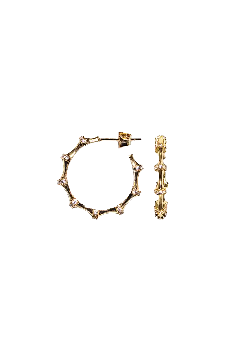 Golden vintage stones hoops