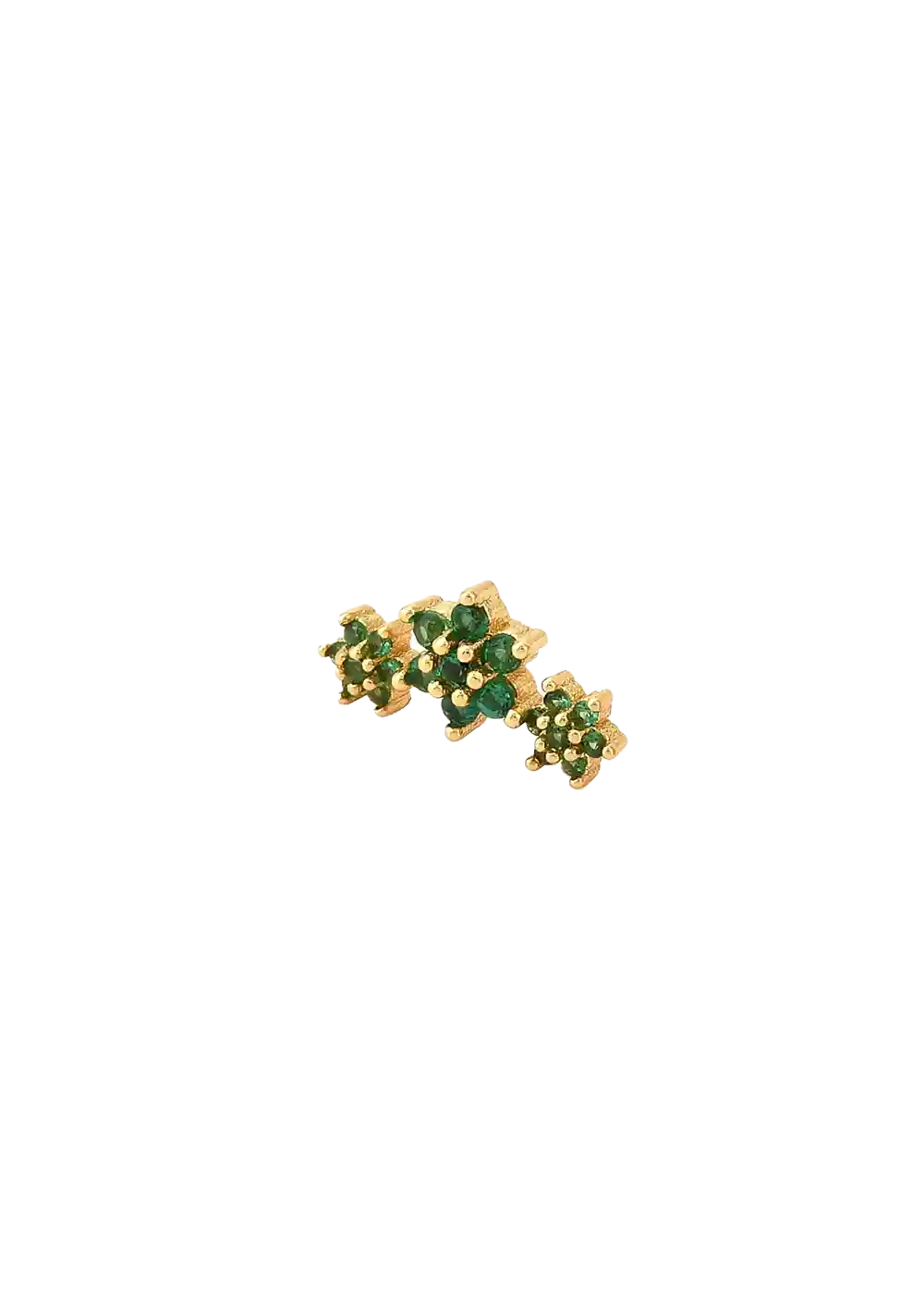 Golden green flower stud