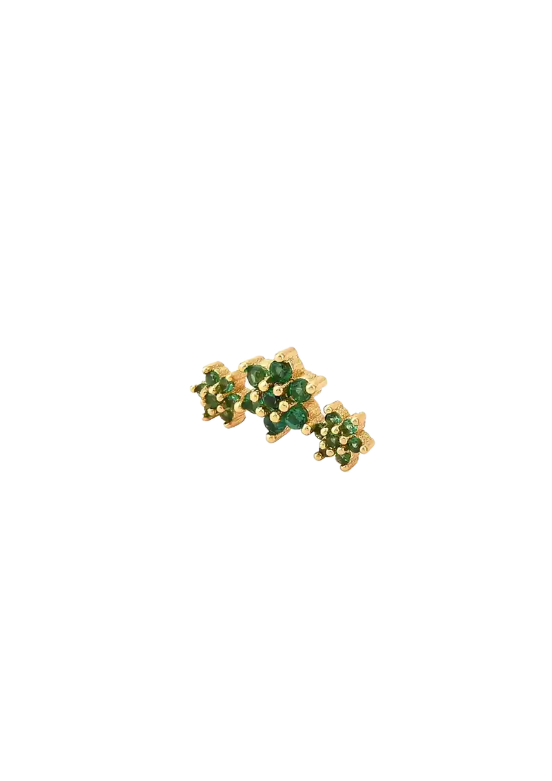 Golden green flower stud