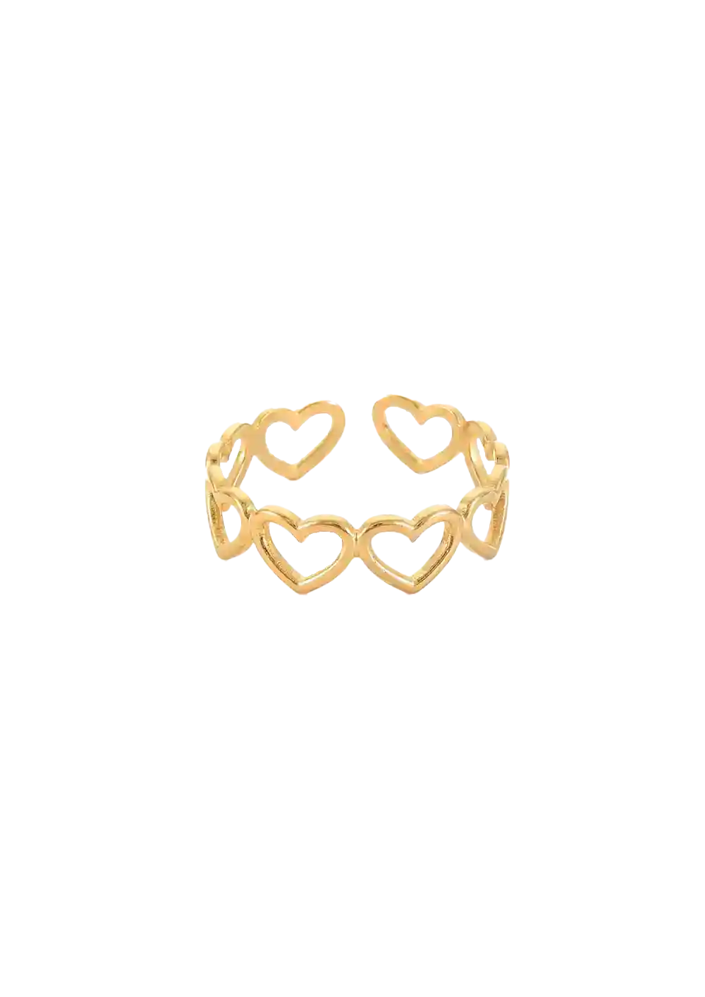 Golden hearts ring