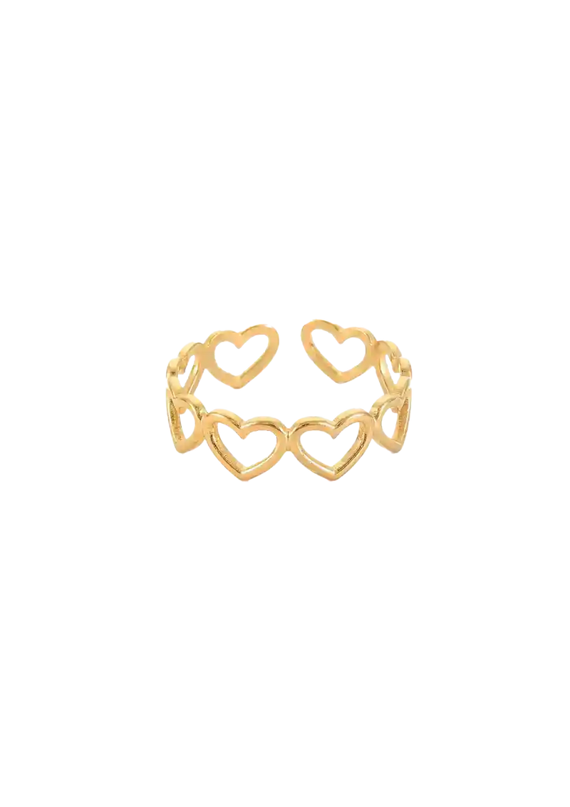 Golden hearts ring