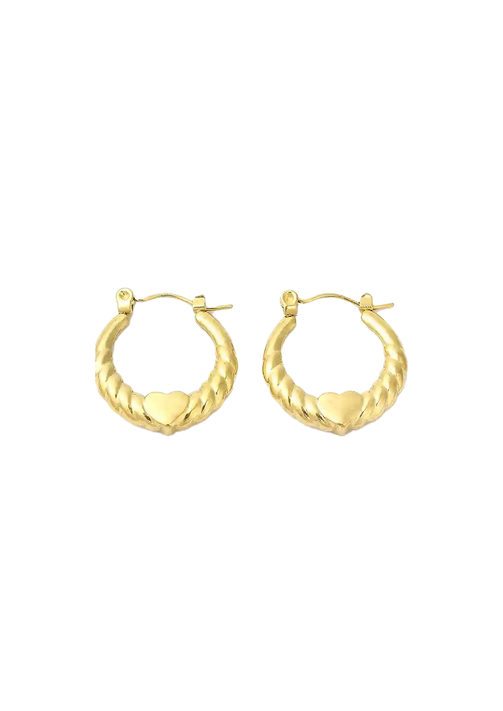 Golden heart wrap hoops