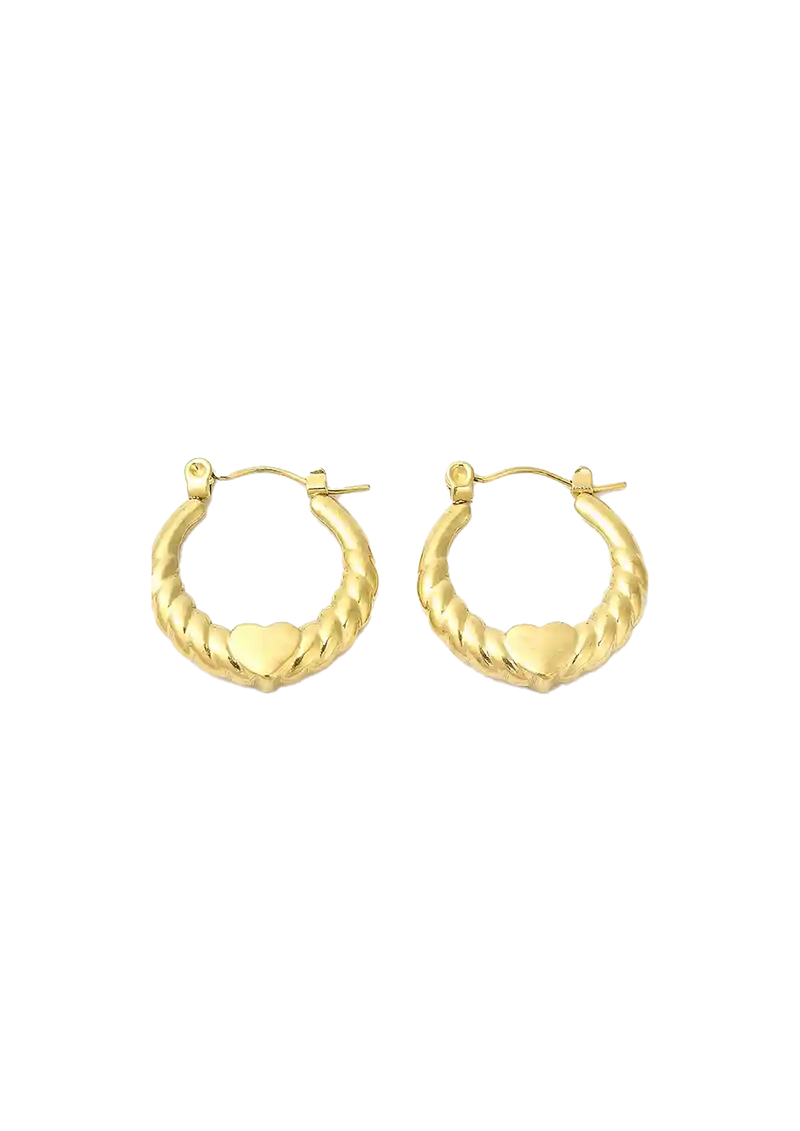 Golden heart wrap hoops