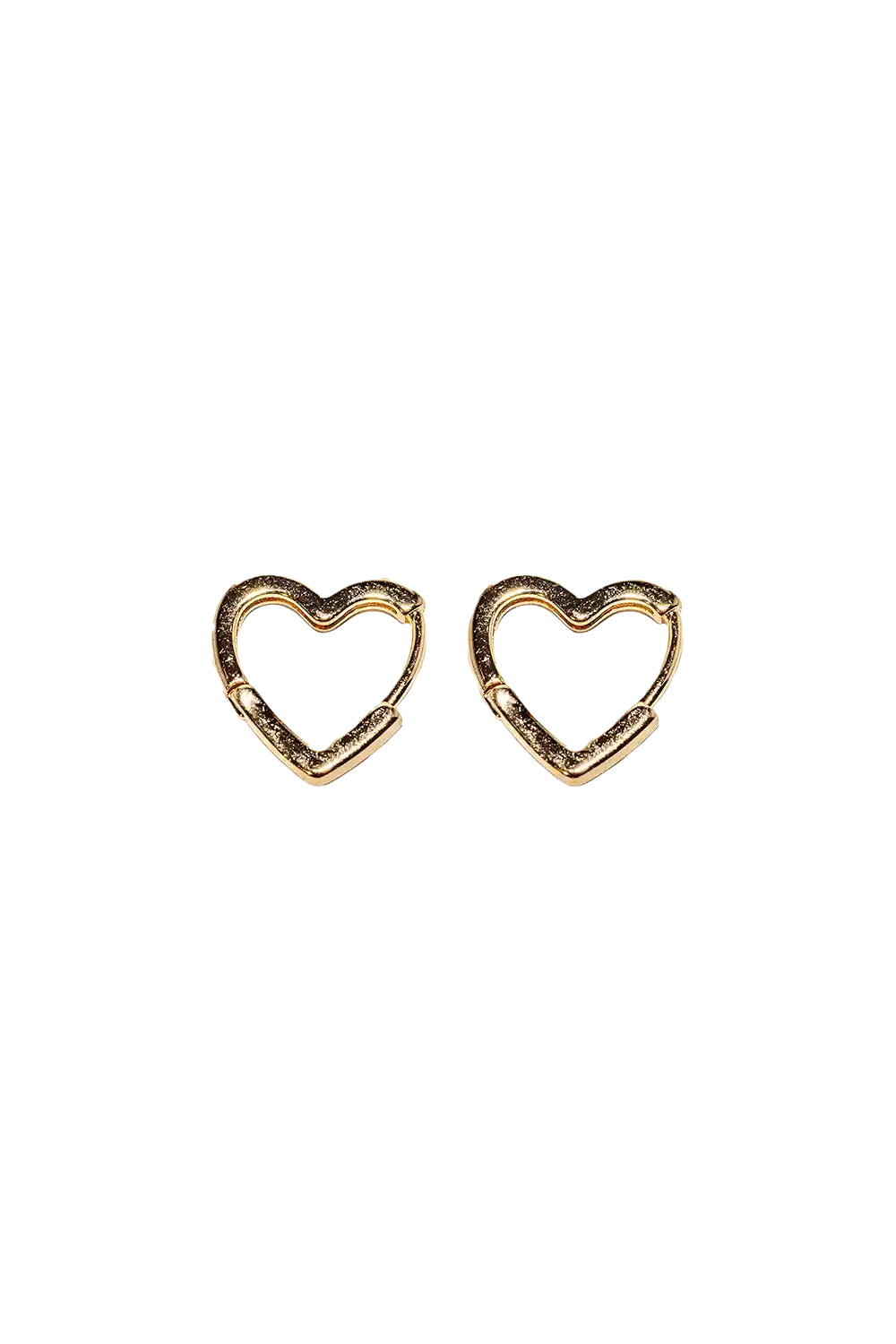 Golden mini heart hoops