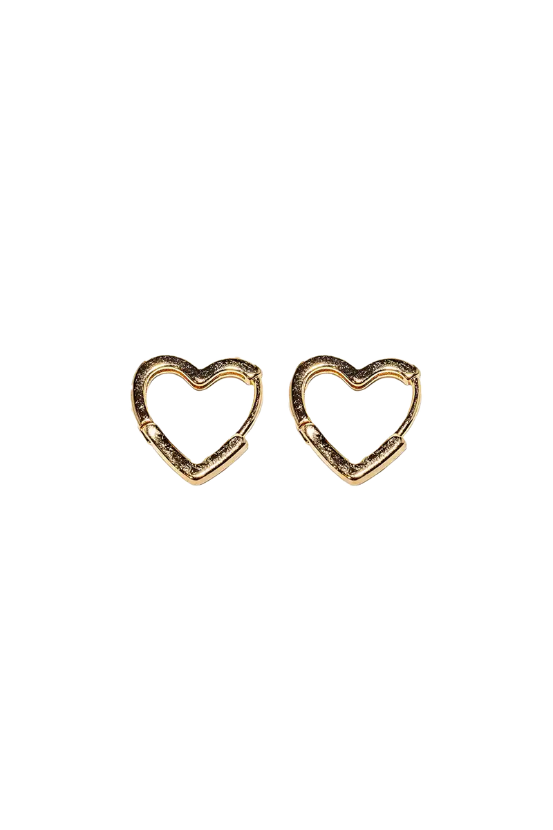 Golden mini heart hoops