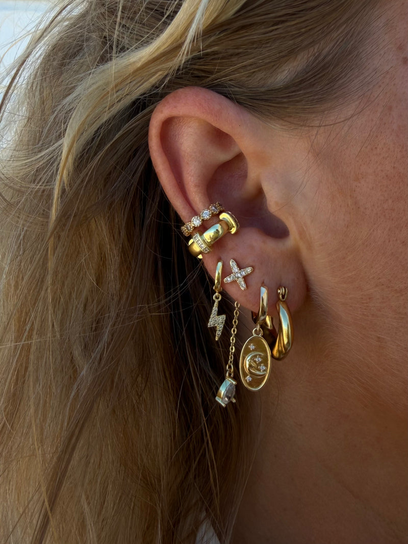 Crystal Drop Chain Stud