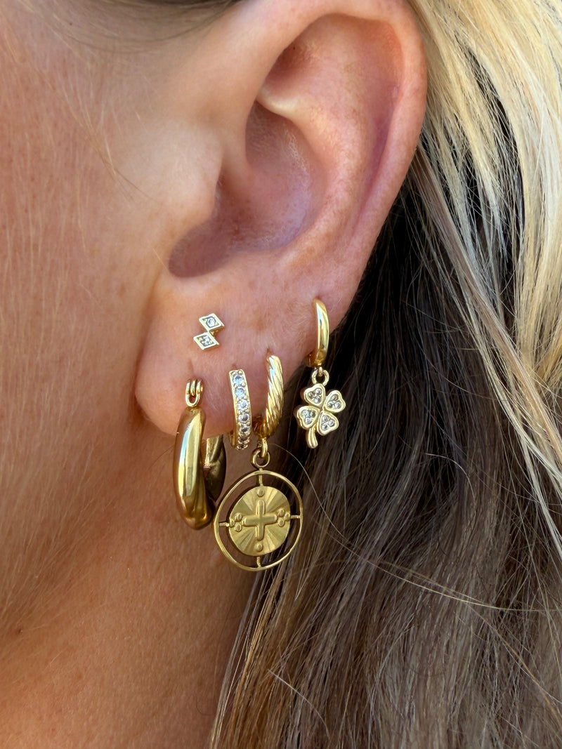 Golden coin charm hoop