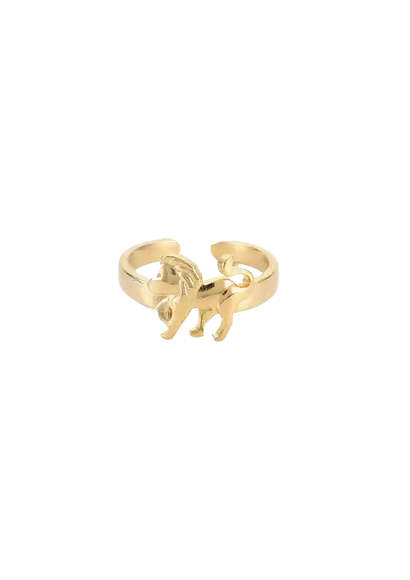 Golden zodiac ring