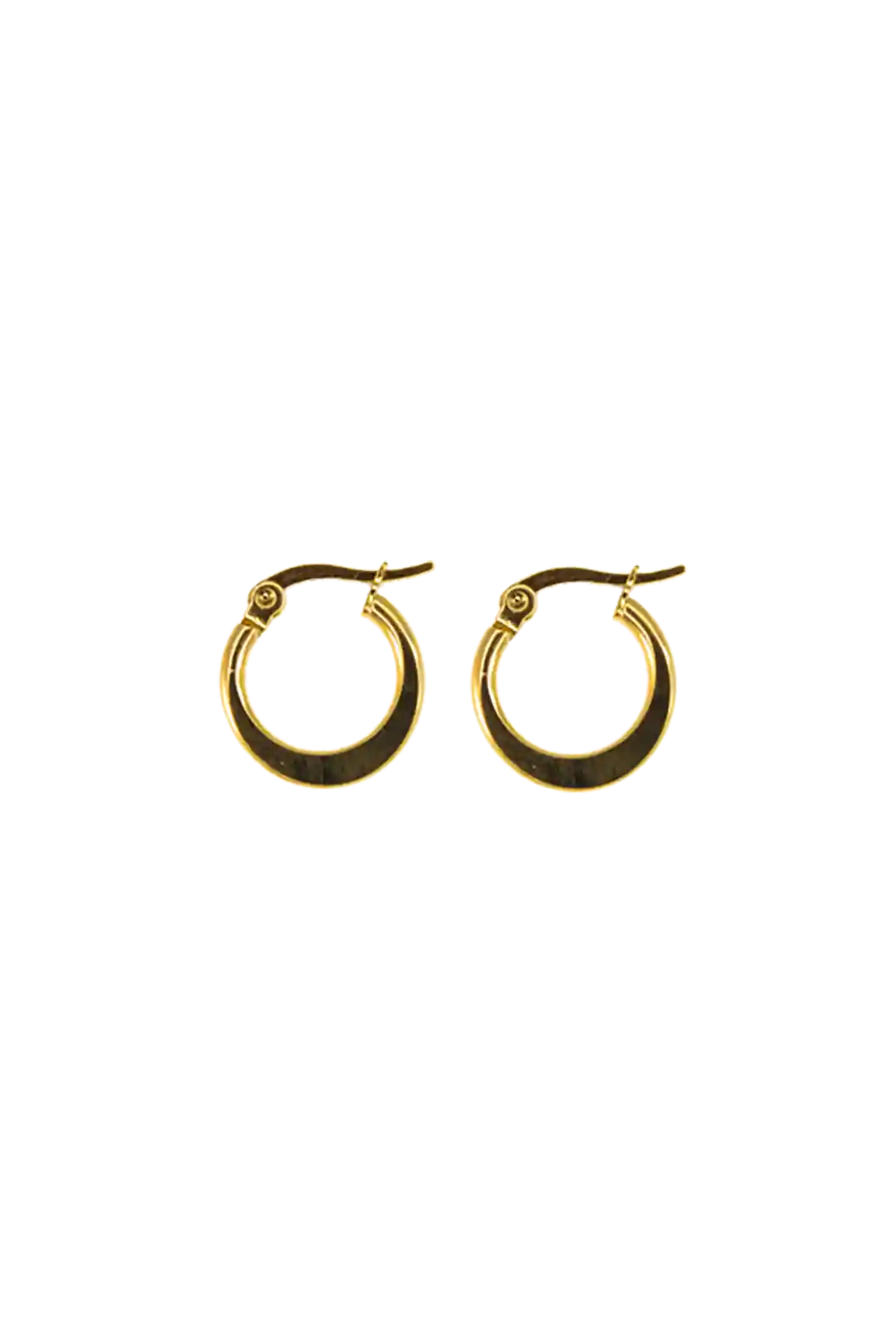 Golden little statement hoops