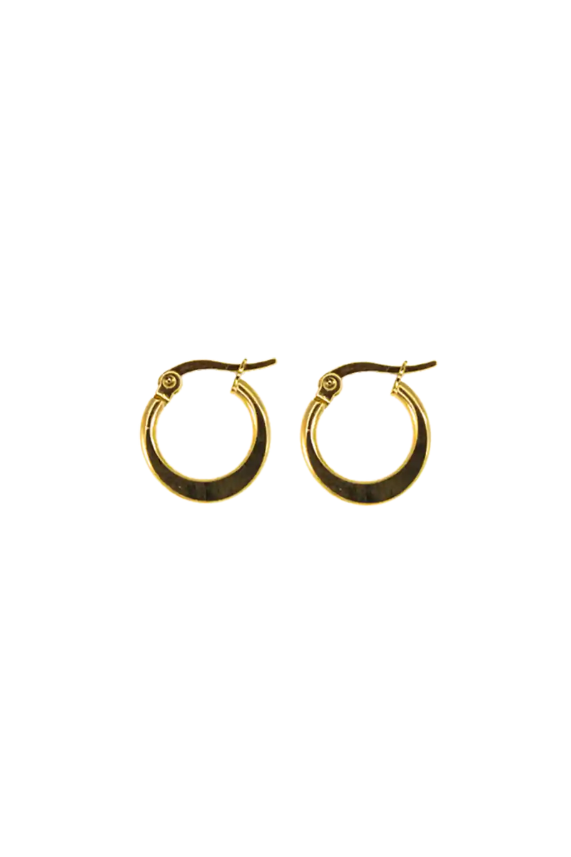 Golden little statement hoops