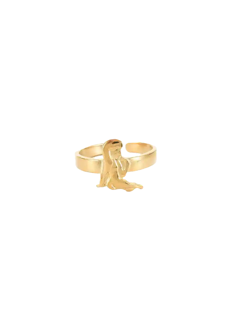 Golden zodiac ring