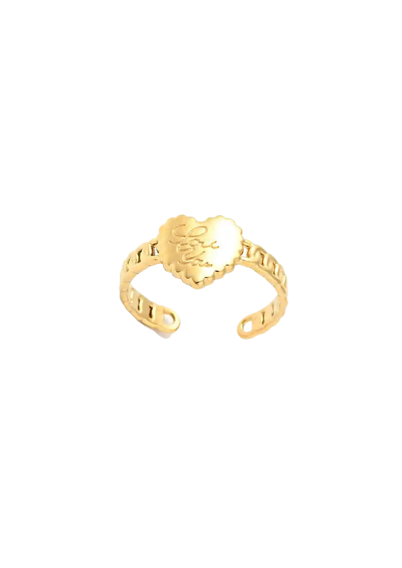 Golden love you ring