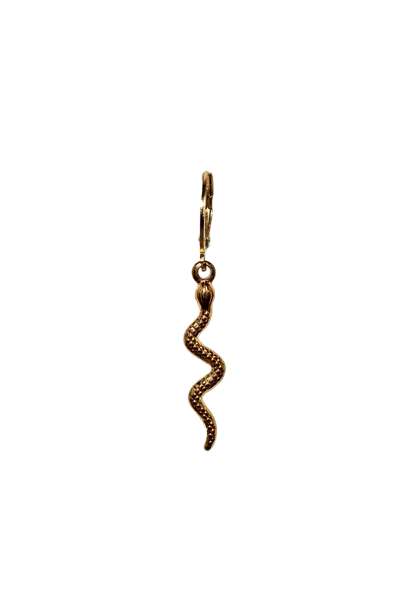 Golden snake earring