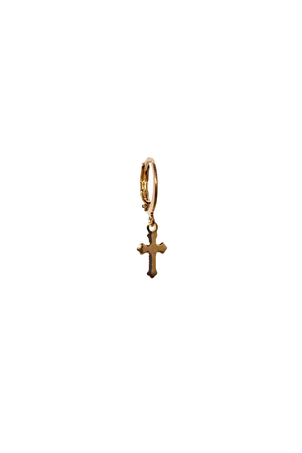 Golden cross earring