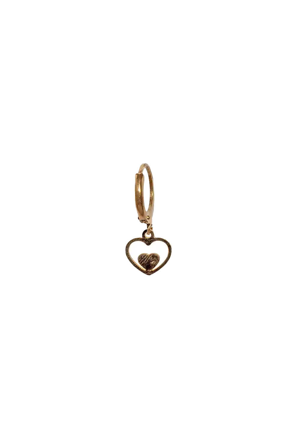 Golden double heart earring