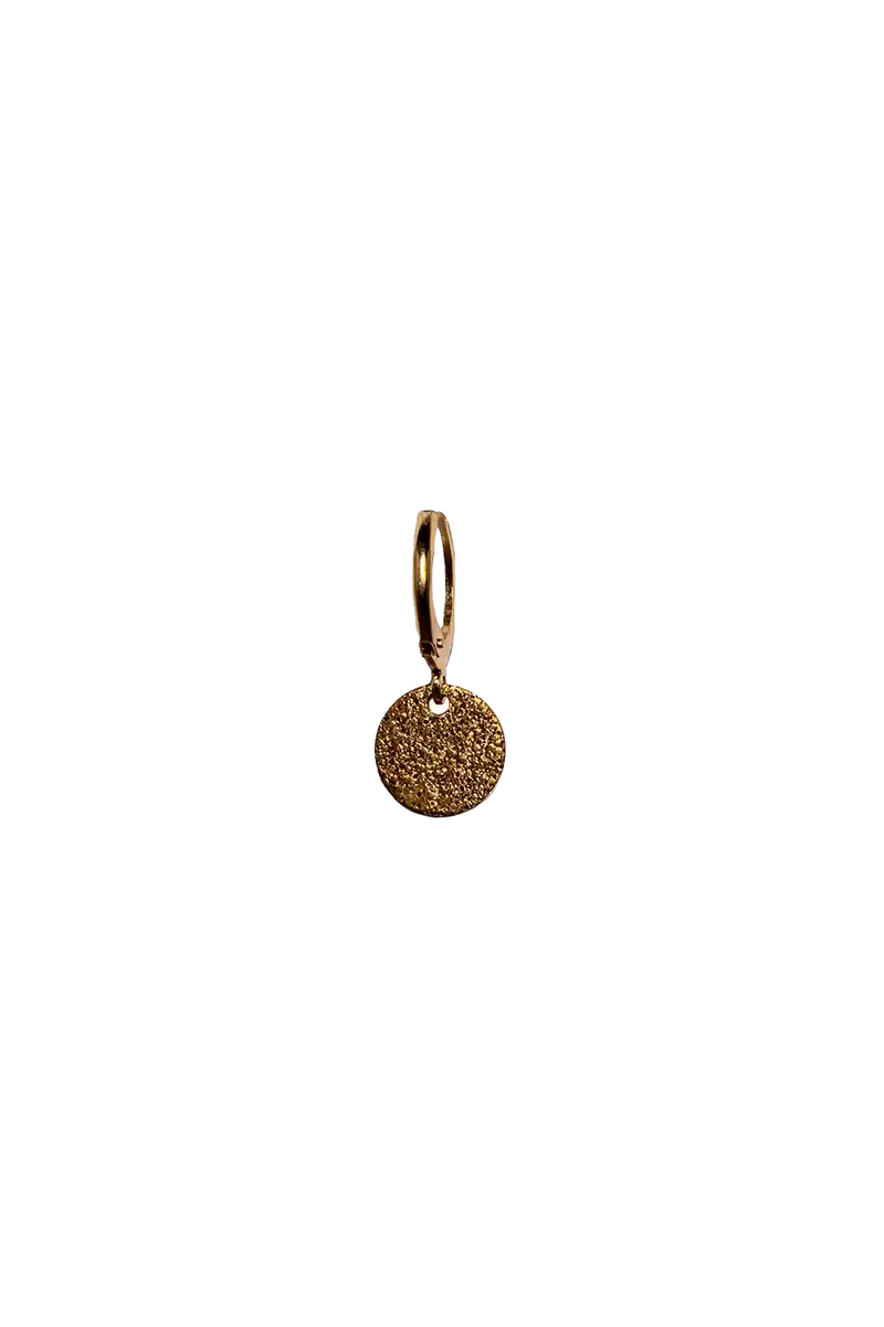 Golden sparkle coin earring