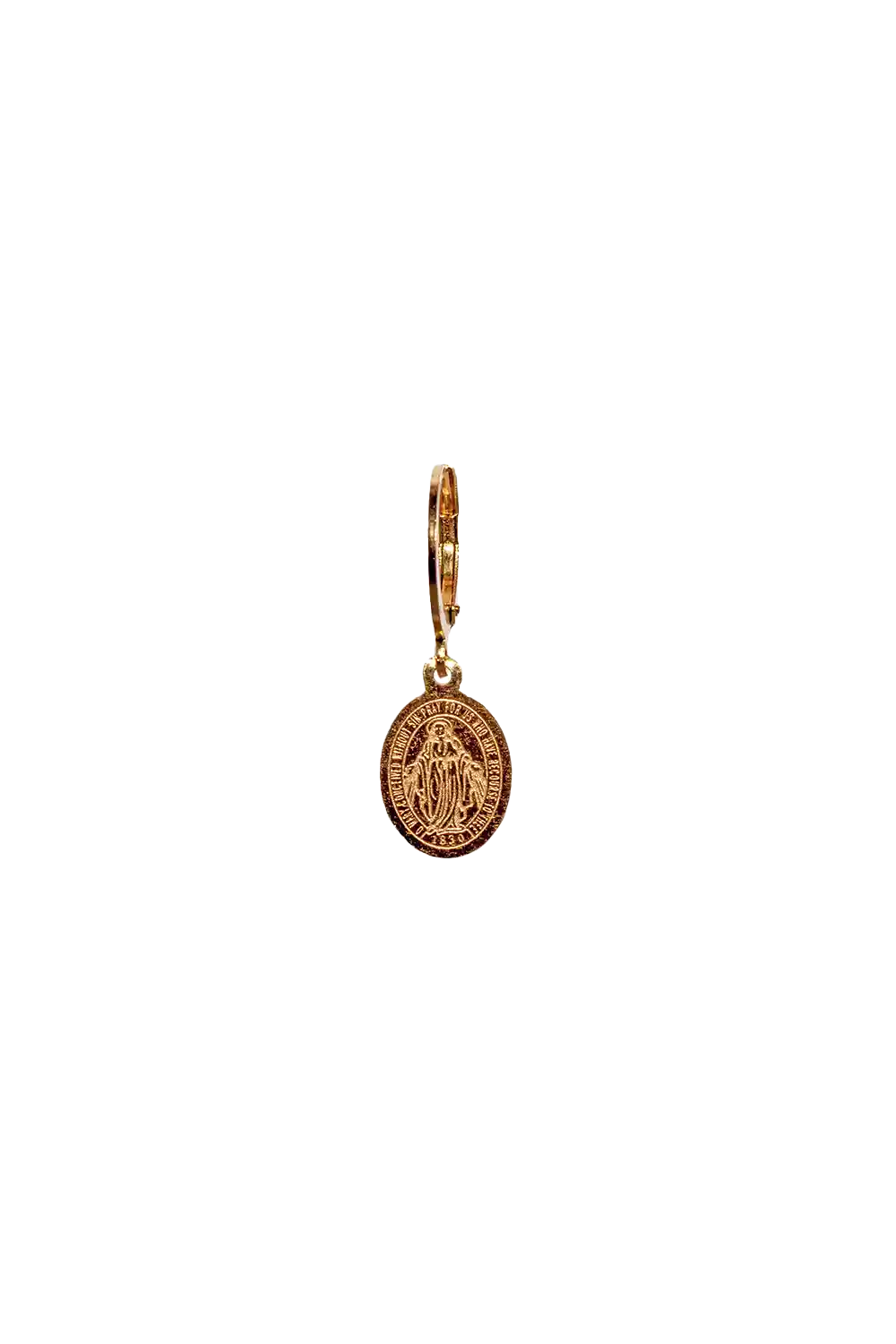 Golden virgin Mary earring