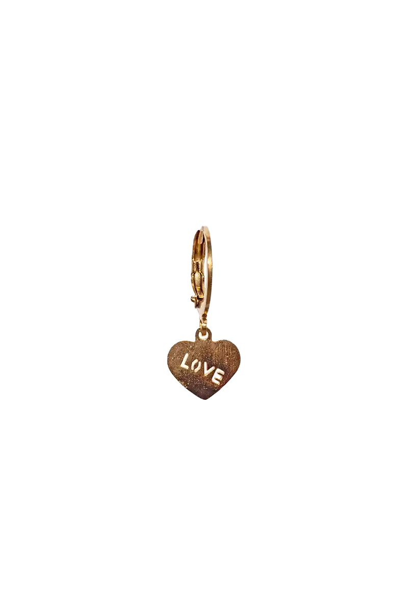 Golden love heart earring