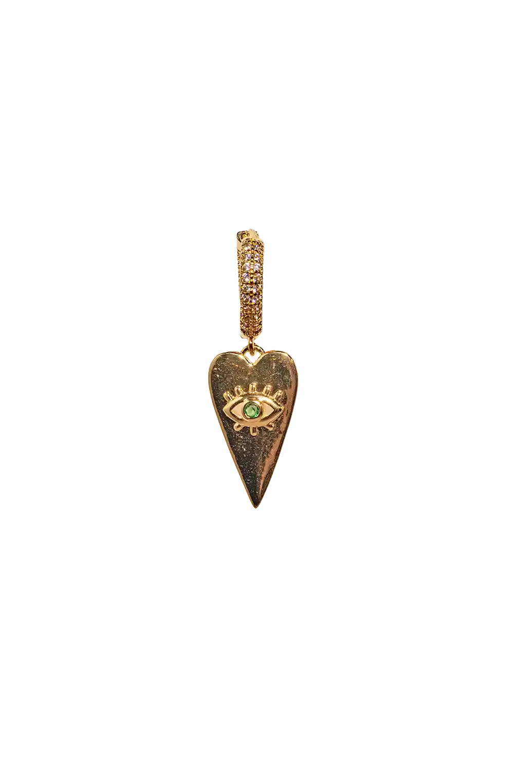 Golden eye green stone heart