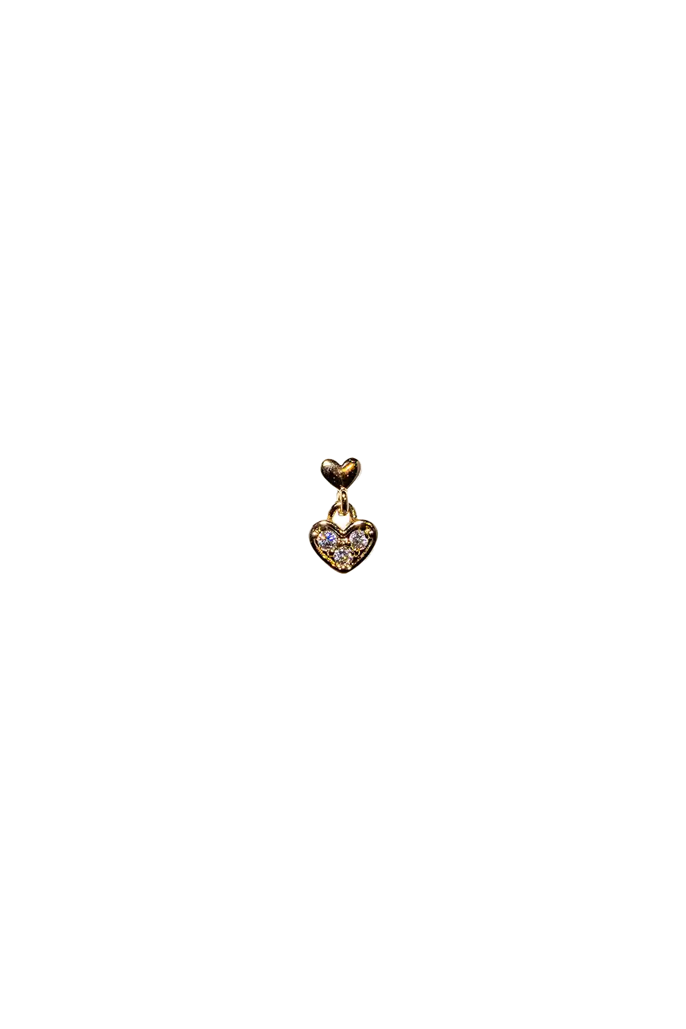 Golden mini heart stud