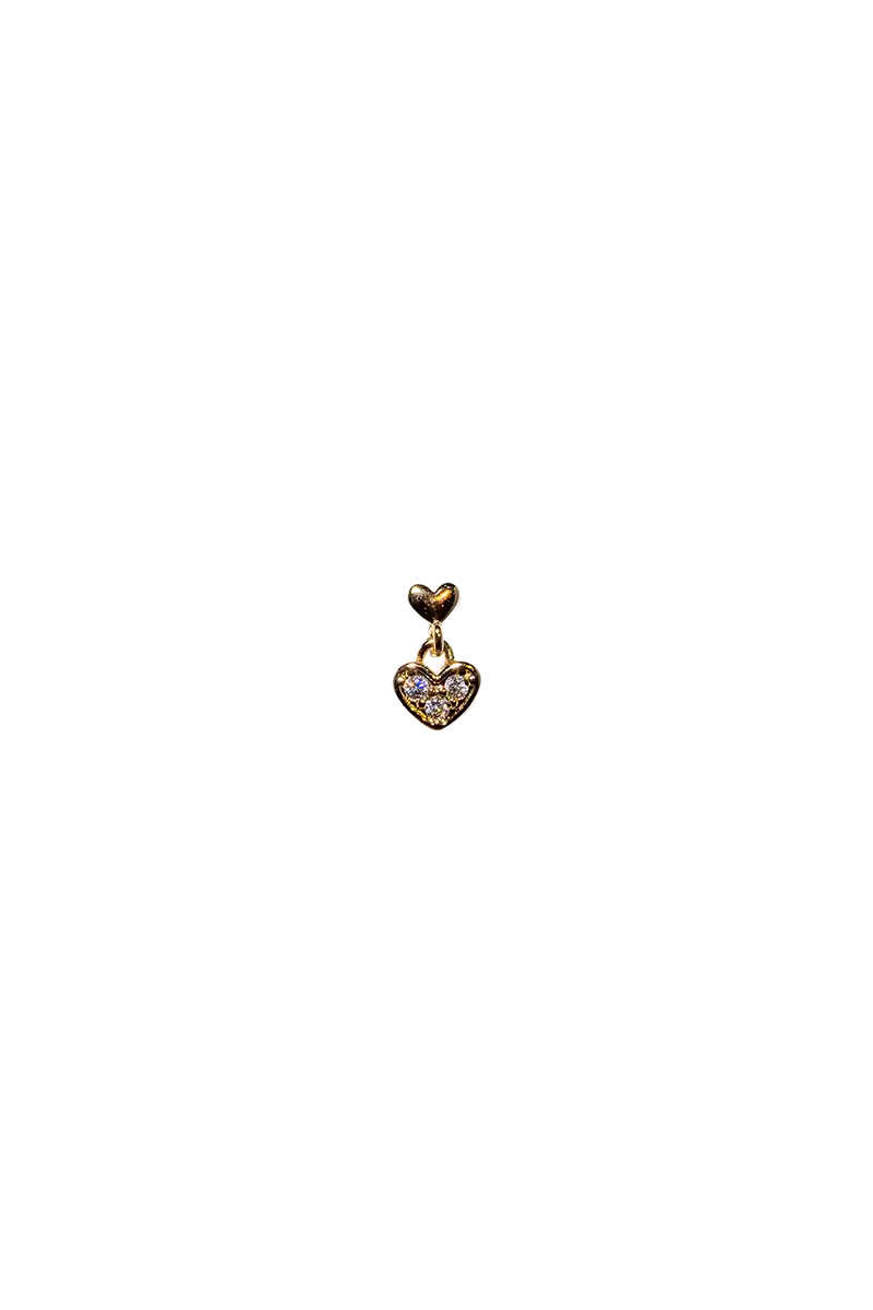 Golden mini heart stud