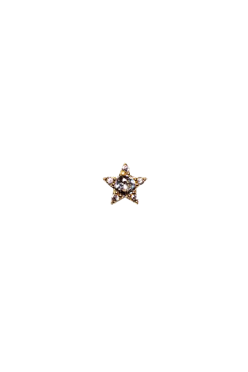 Golden white star stud