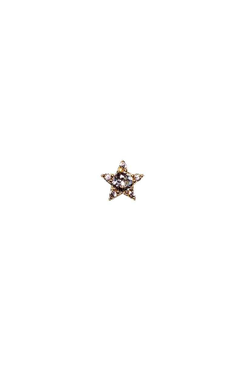 Golden white star stud