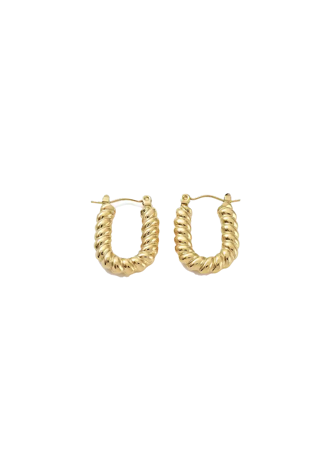 Golden oval croissant hoops