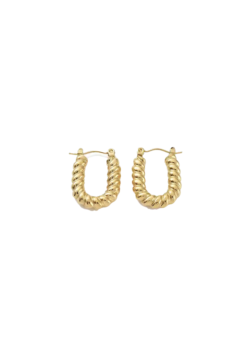 Golden oval croissant hoops