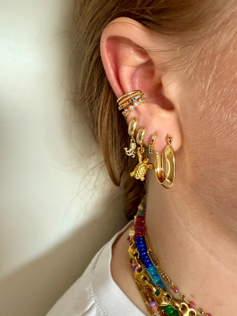 Golden classic oval hoops