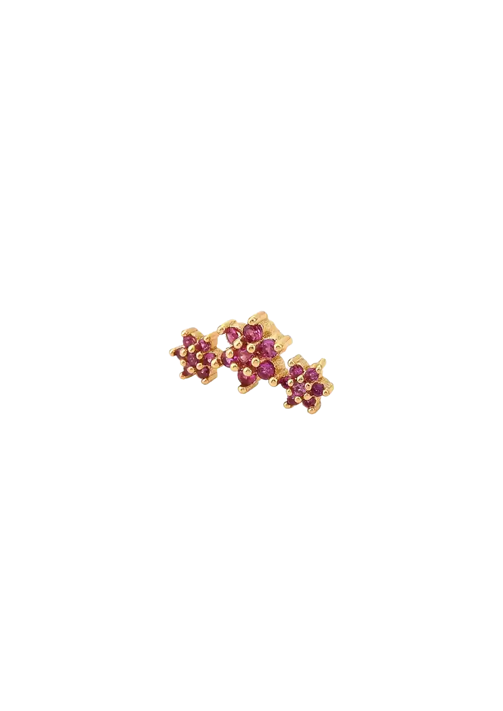 Golden pink flower stud