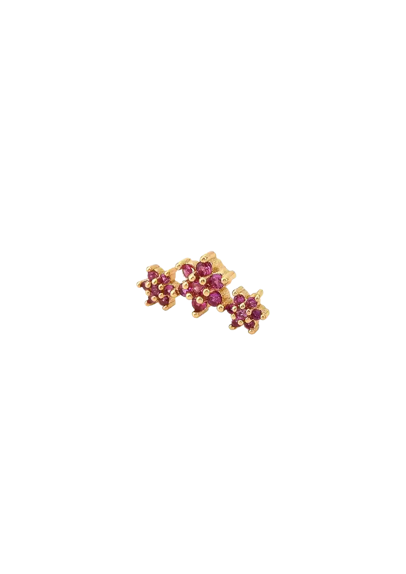 Golden pink flower stud