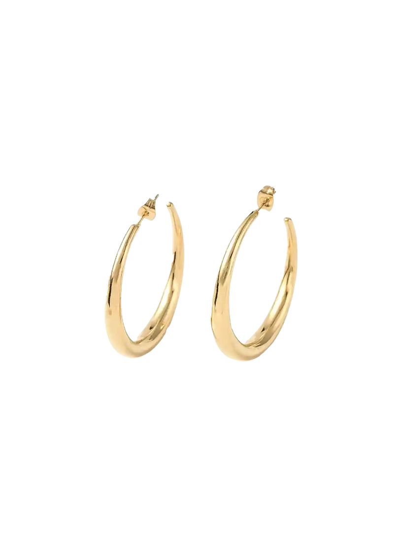 Golden ring stud hoops