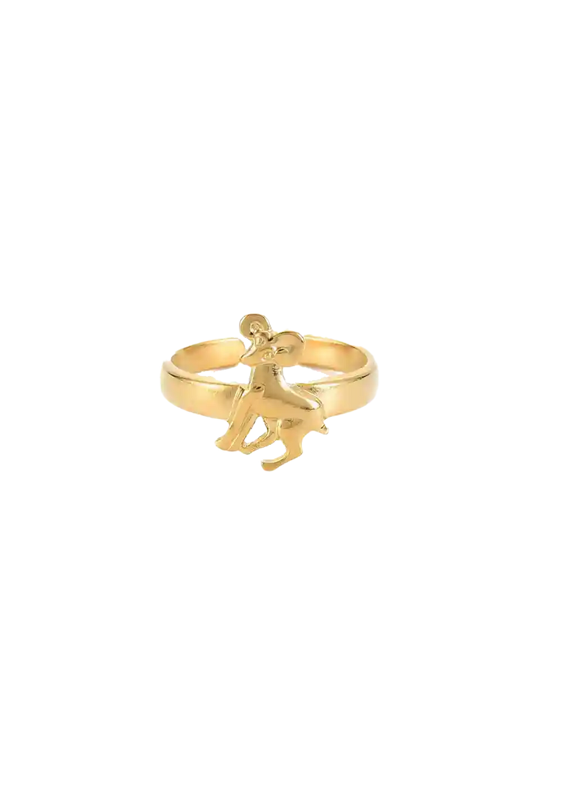 Golden zodiac ring