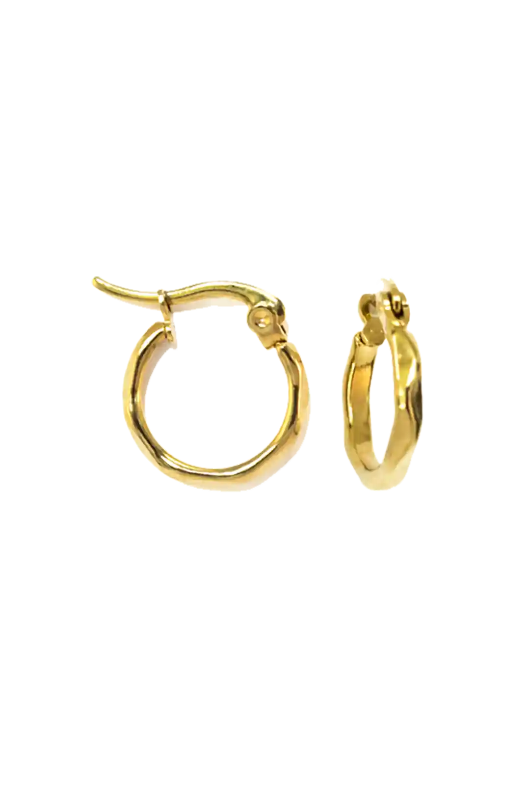 Golden twisted hoops (15mm)