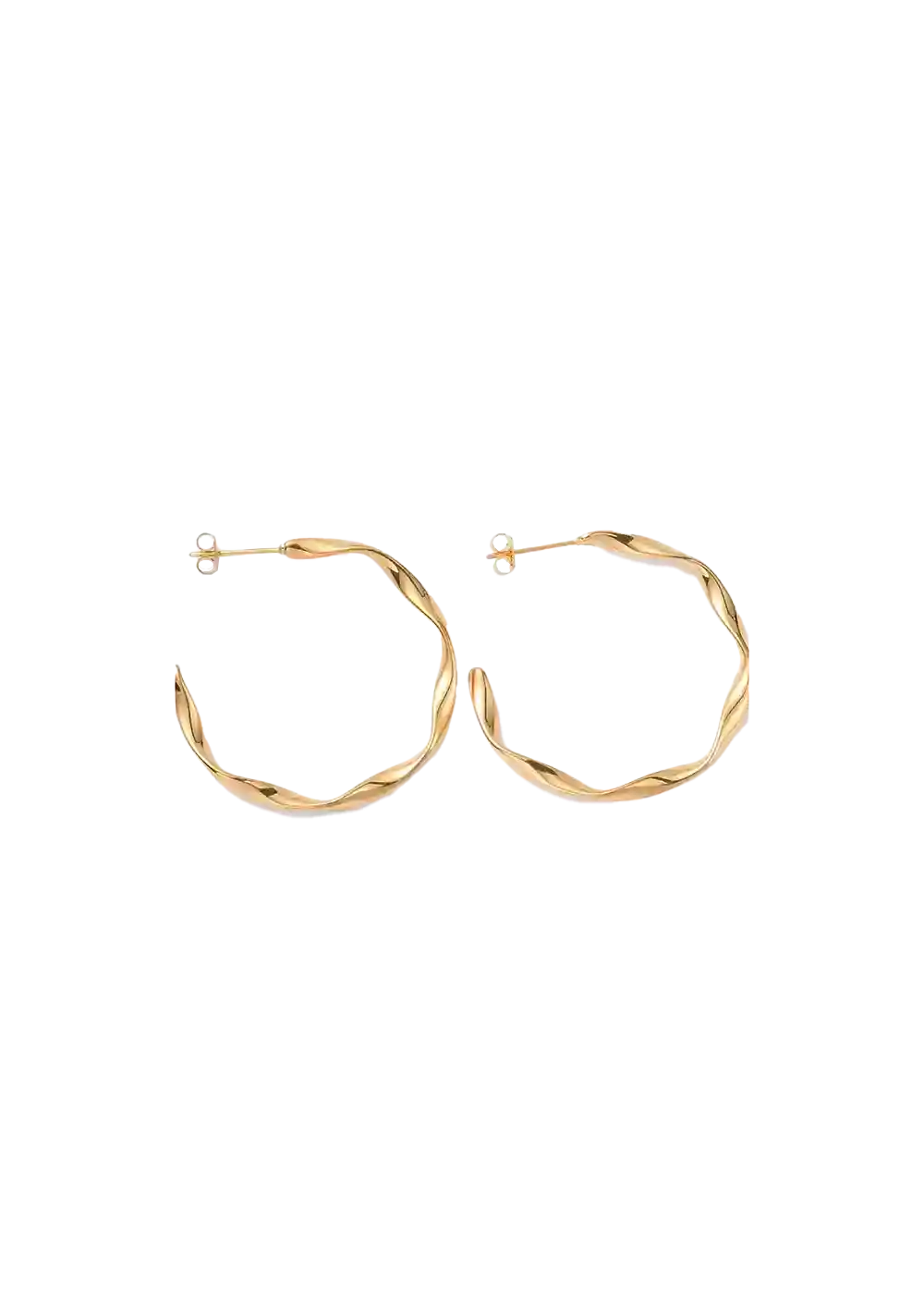 Golden twist stud hoops