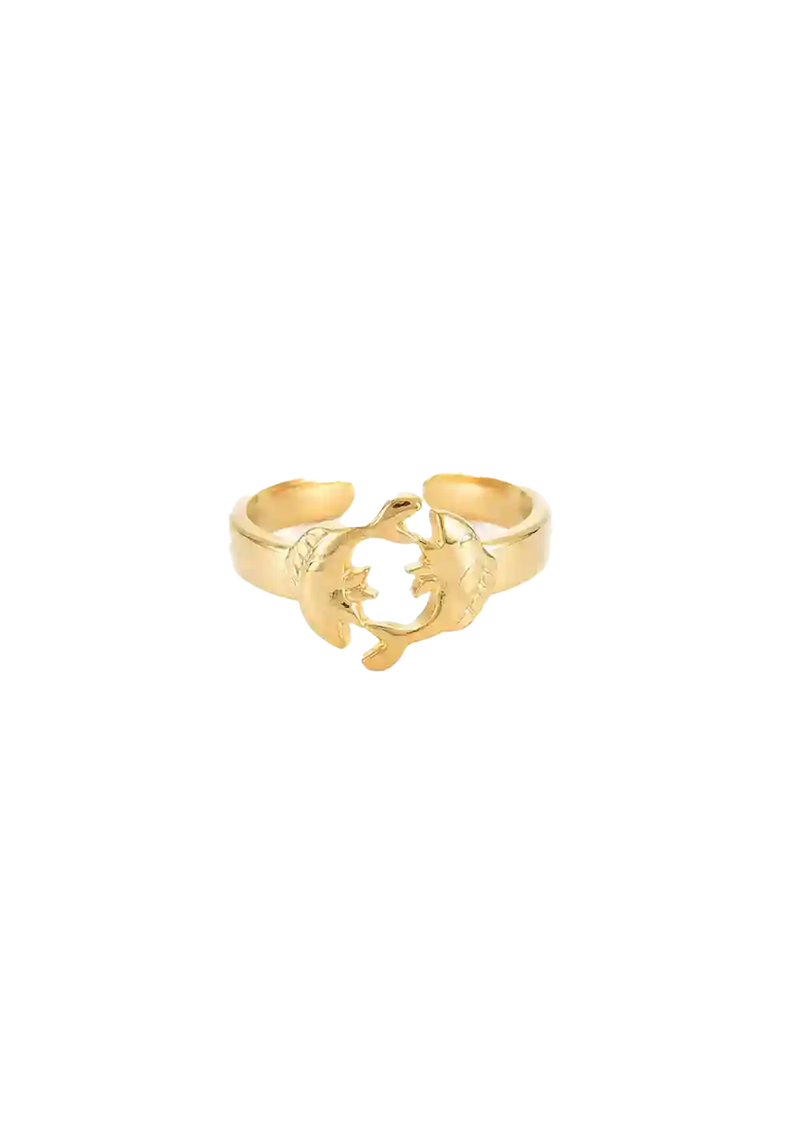 Golden zodiac ring