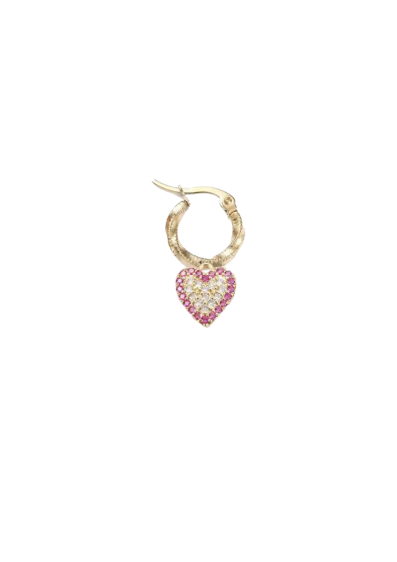 Golden pink bling stones heart